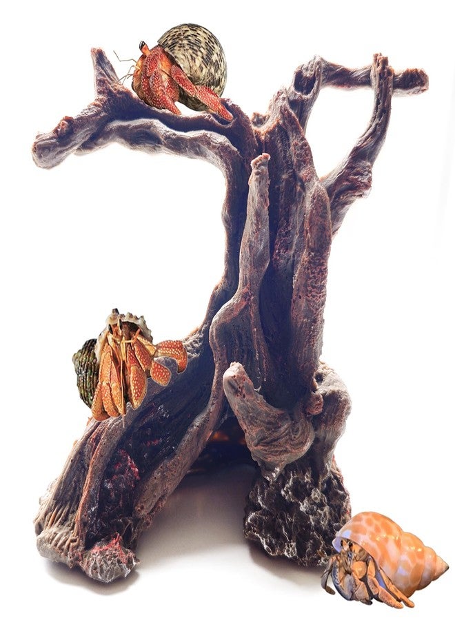 Anranmm Hermit Crab Climbing Toys Aquarium Decorations Artificial Tree Trunk Ornaments Betta Fish Hideout Caves Reptile Habitat Decor Accessories for Leopards Geckos Lizards - Image 1